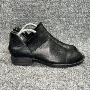 Born Karava Slip On Booties Women's Size 7.5 Black Leather Low Cut Ankle Boots